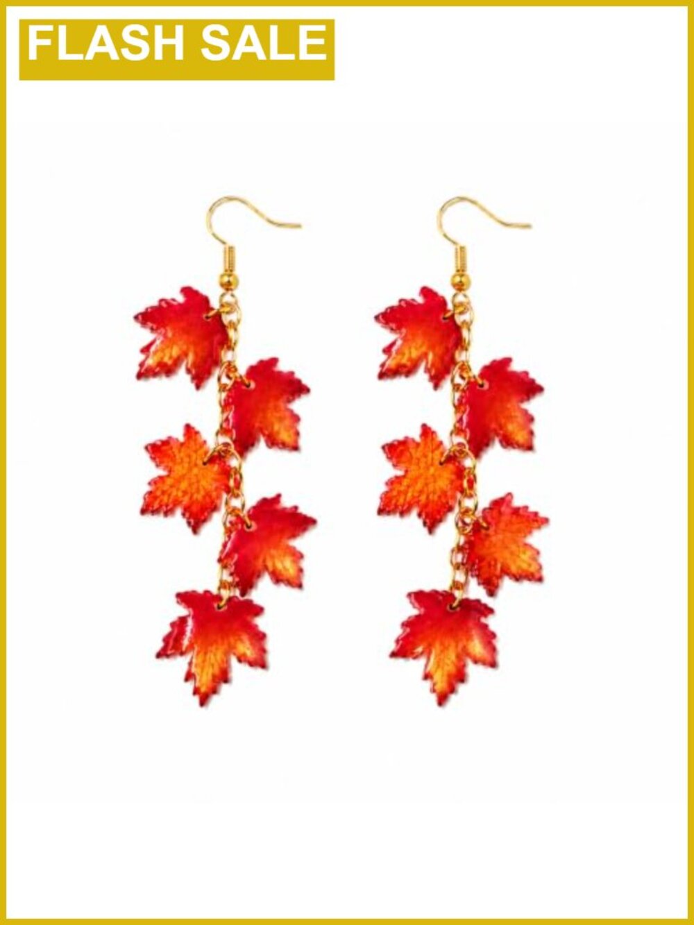 Maple Leaf Dangle Earrings Zinc Acrylic Fall Thanksgiving Jewelry